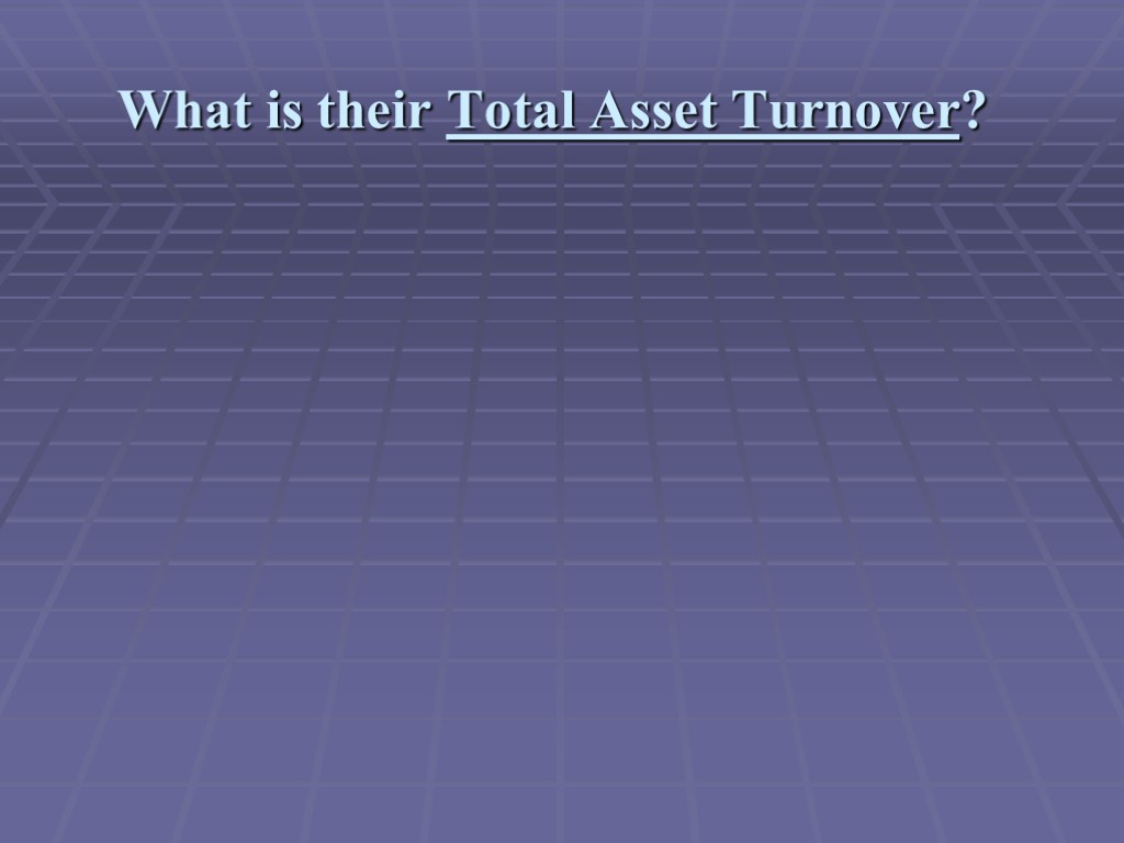 What is their Total Asset Turnover?